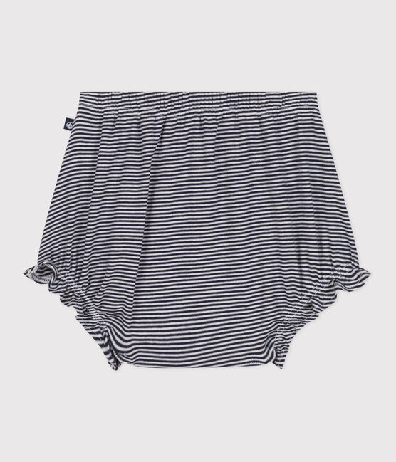 Bloomer in cotone millerighe neonato blu SMOKING/bianco MARSHMALLOW