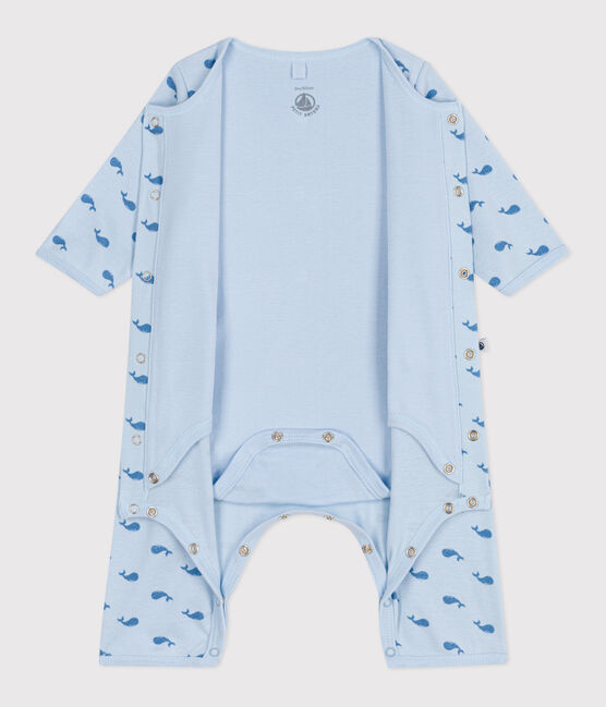 Bodyjama senza piedini in cotone con balena neonato blu TOUDOU/ ALASKA