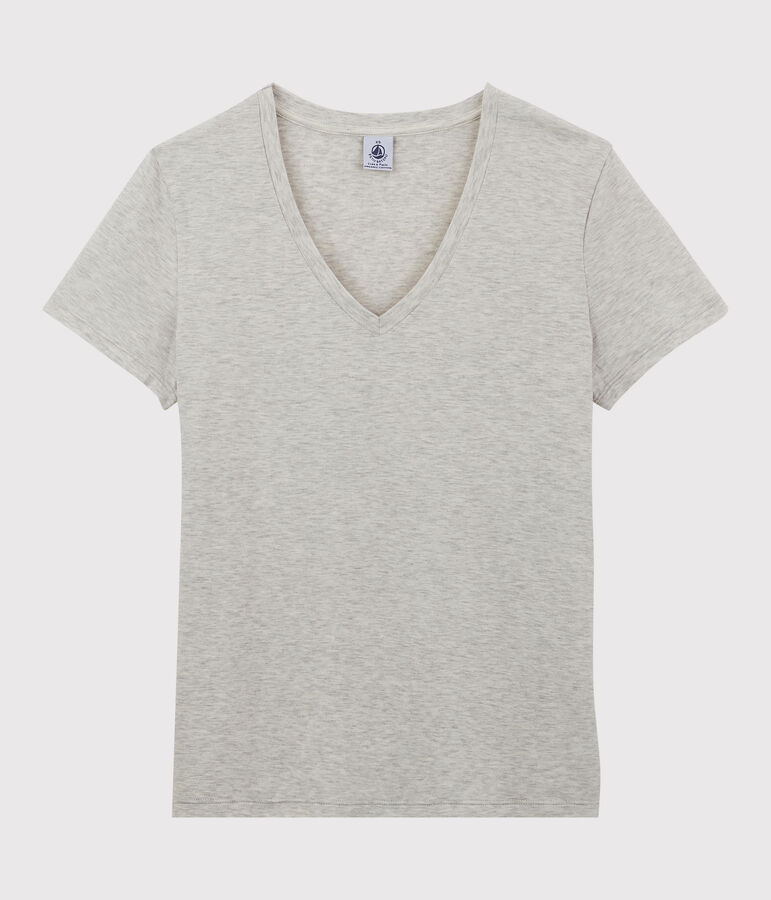 T-shirt LE DROIT in cotone con scollo a V Donna grigio