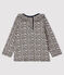 Blusa a manica lunga bebè femmina blu SMOKING/bianco MARSHMALLOW