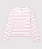 Cardigan in cotone/lino a righe Donna bianco MARSHMALLOW/rosa BOHEME