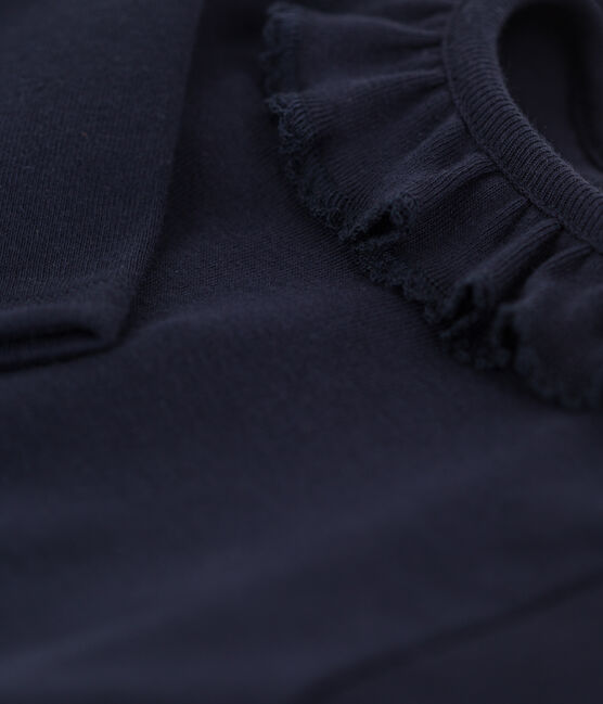 Body in cotone a manica lunga bebè con colletto blu SMOKING
