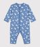 Pigiama senza piedini in cotone con stampa a cuori neonato blu/bianco