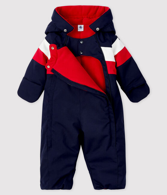 Tutina imbottita Grande freddo bebè maschio blu SMOKING/bianco MULTICO