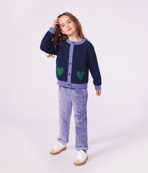 Cardigan in misto lana e cotone tinta unita bambina SOIR