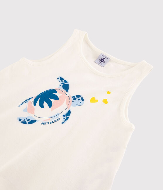 Canottiera in cotone bambina bianco MARSHMALLOW