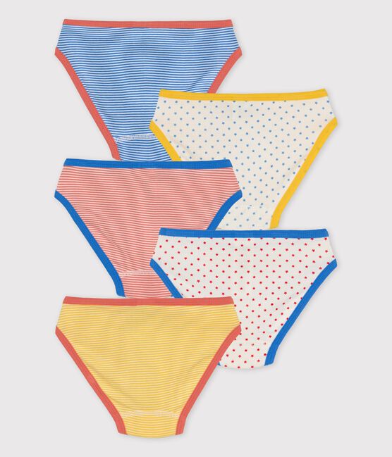 Confezione da 5 slip millerighe bambina in cotone biologico variante 1