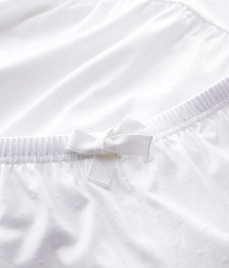 Pigiama corto bianco ragazza-donna in cotone sottile bianco ECUME