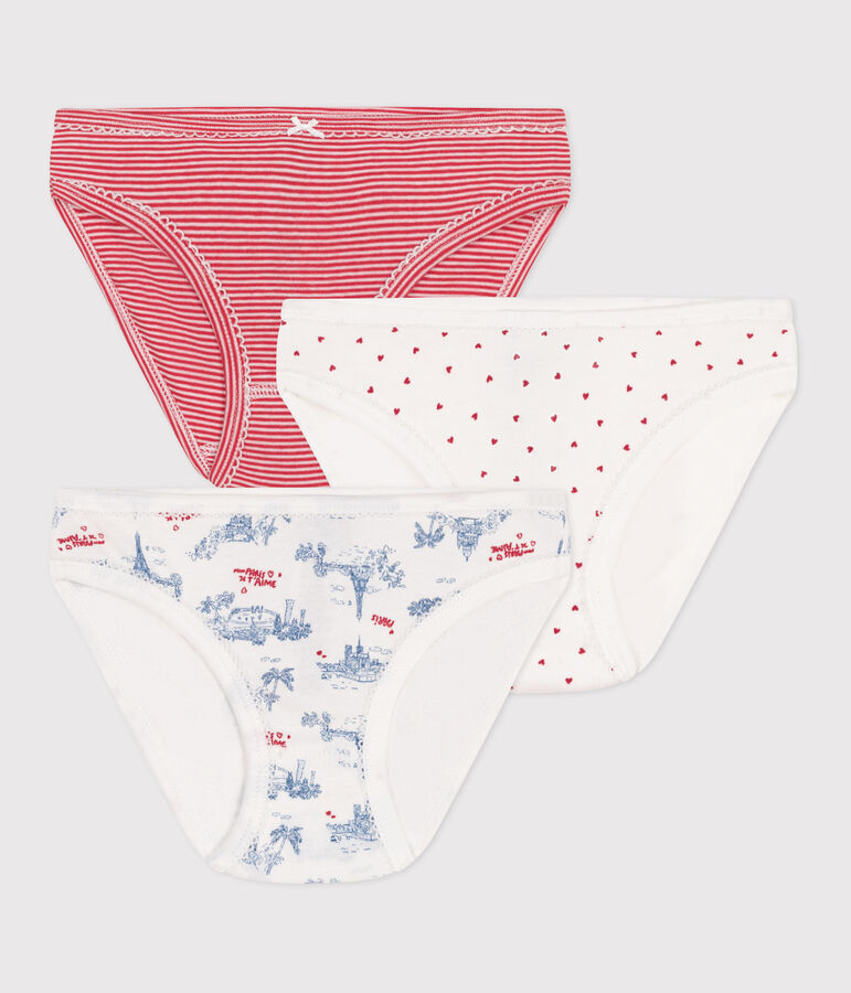 Confezione da 3 slip in cotone con stampa Parigi bambino multicolore