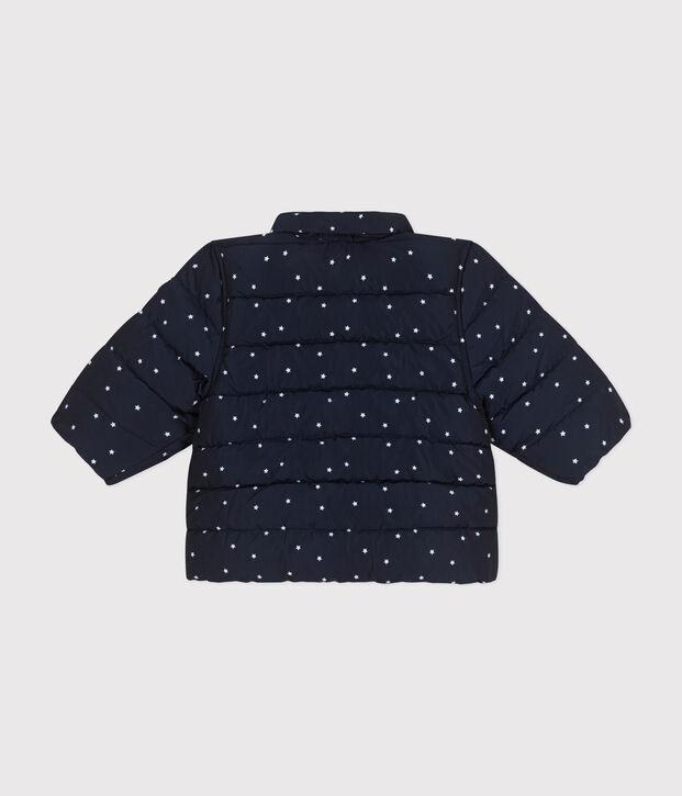 Piumino con stampa e cappuccio retraibile neonato blu/bianco