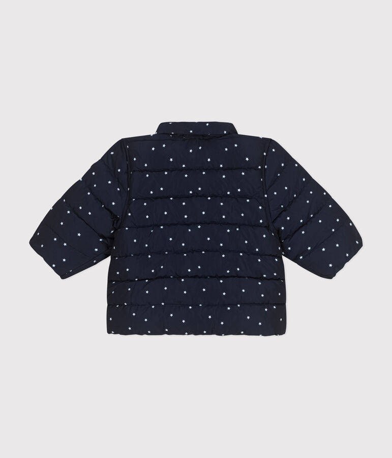 Piumino con stampa e cappuccio retraibile neonato blu/bianco