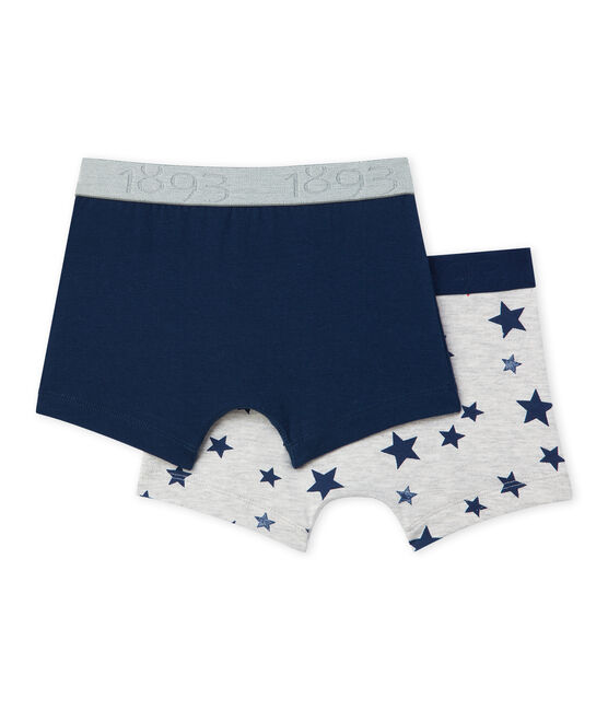 Lotto di 2 boxer per bambino in jersey stretch: con stampa + in tinta unita SPECIAL LOT 00