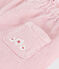 Pantaloni neonato in velluto tinta unita, tasca posteriore ricamata rosa JOLI