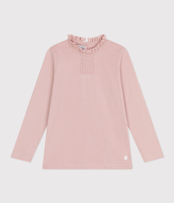 T-shirt maniche lunghe in cotone bambina rosa SALINE