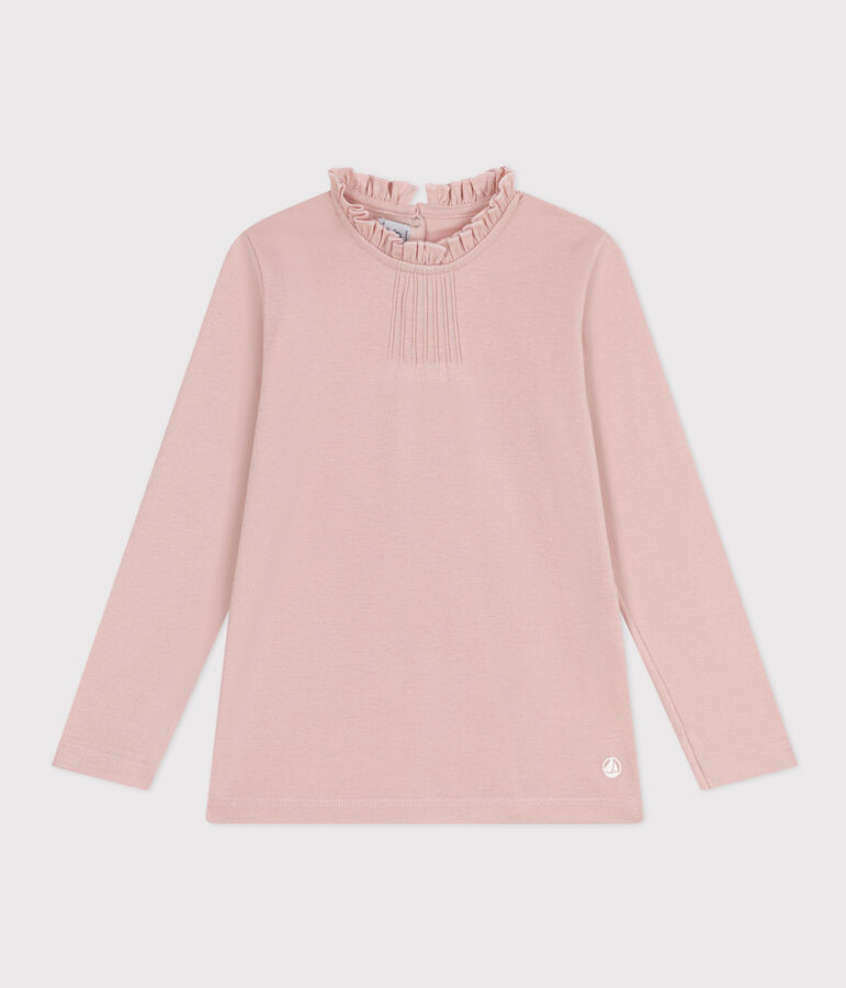 T-shirt maniche lunghe in cotone bambina rosa