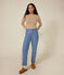 T-shirt L'ICONIQUE girocollo in cotone Donna marrone CUIVRE/ MARSHMALLOW