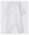 Body-pigiama senza piedi bebè in cotone biologico grigio POUSSIERE/bianco MARSHMALLOW