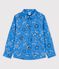 Camicia fantasia in popeline bambino blu BRASIER/bianco MULTICO