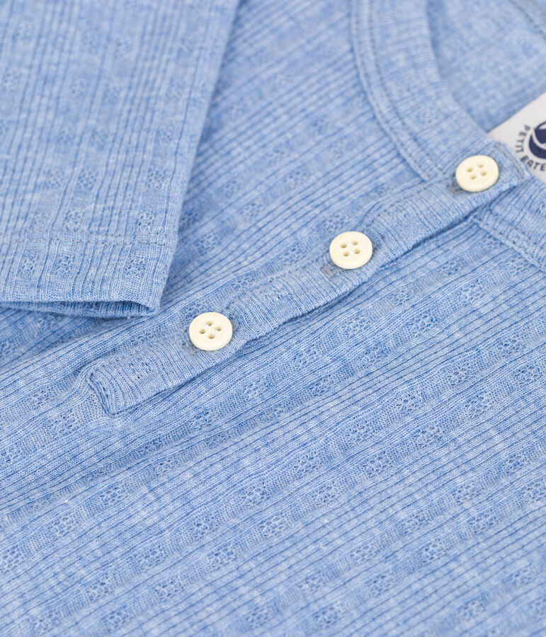 T-shirt in cotone bambina blu