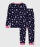 Pigiama bambino con gamba molto aderente in cotone con stelle stampate blu SOIR/ MARSHMALLOW