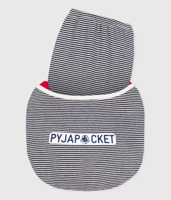 Pigiama corto bambino unisex in cotone Petit Bateau  blu SMOKING/bianco MARSHMALLOW