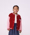 Giacca stile teddy bambino in cotone color block rosso