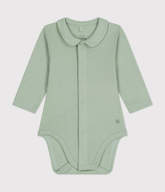 Body manica lunga e colletto bebè verde HERBIER