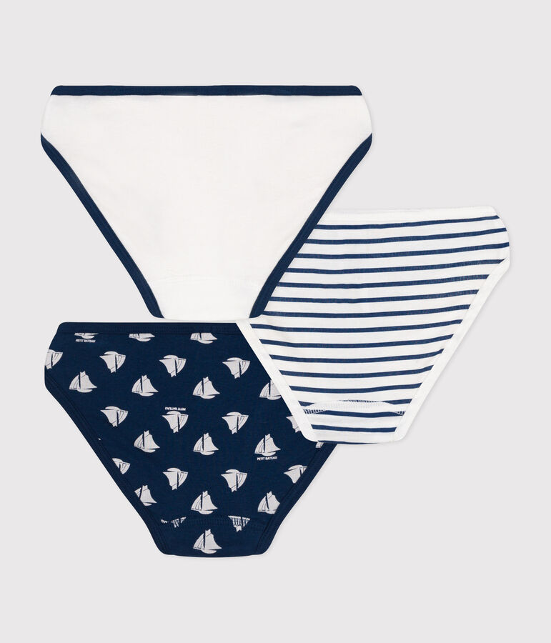 Confezione da 3 slip bambina in cotone multicolore