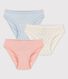 Confezione da 3 slip bambina a stelline in cotone biologico
