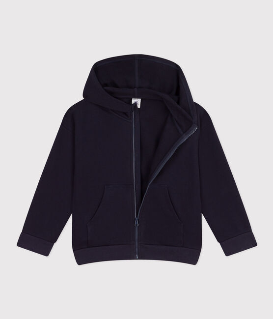 Felpa con zip e cappuccio bambino blu SMOKING