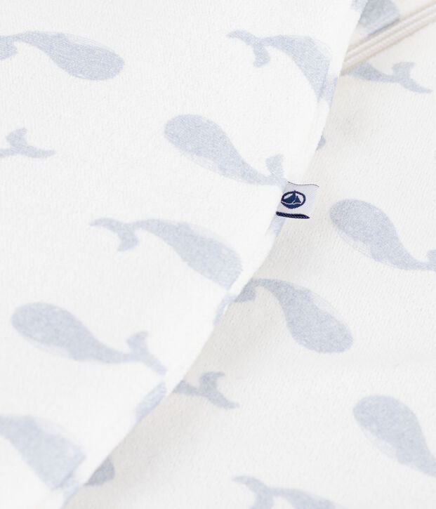 Sacco nanna in cotone con balena stampata neonato TOG 3 bianco/blu