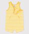 Tutina corta in jersey spesso bebè giallo ORGE/bianco MARSHMALLOW