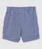 Pantaloncini a quadretti vichy in ordito e trama bebè maschio blu SURF/bianco MARSHMALLOW