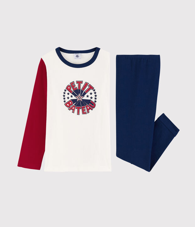 Pigiama bambino in cotone blu/multicolore