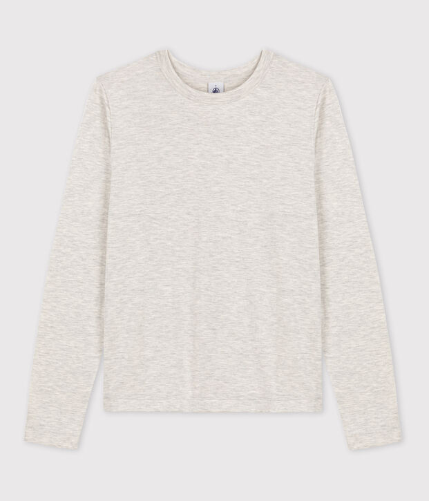T-shirt L'ICONIQUE girocollo in cotone caldo Donna BELUGA CHINE