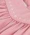 Abito senza maniche in cotone tinta unita con dettagli ricamati sullo scollo neonato rosa CHARME