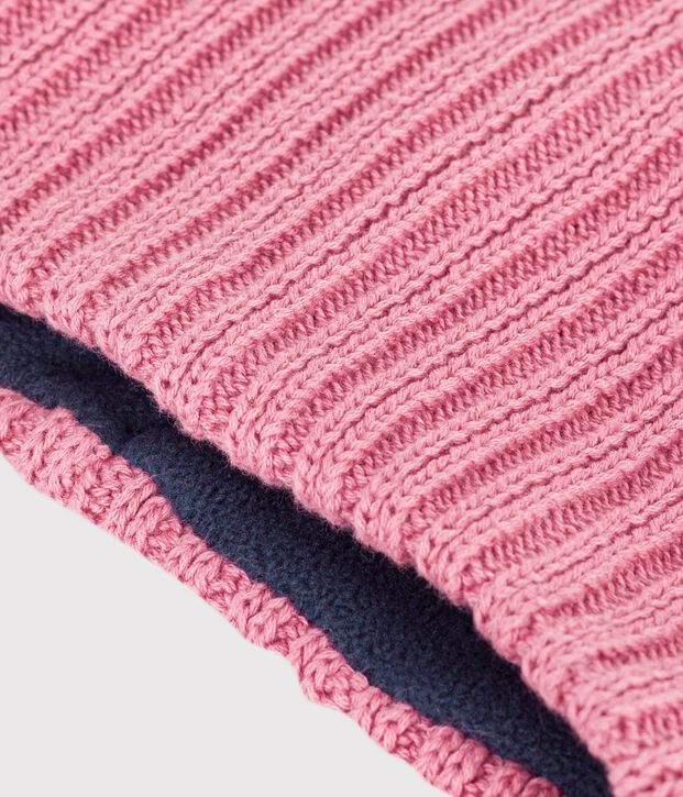 Snood in maglia tinta unita foderata in pile neonata rosa