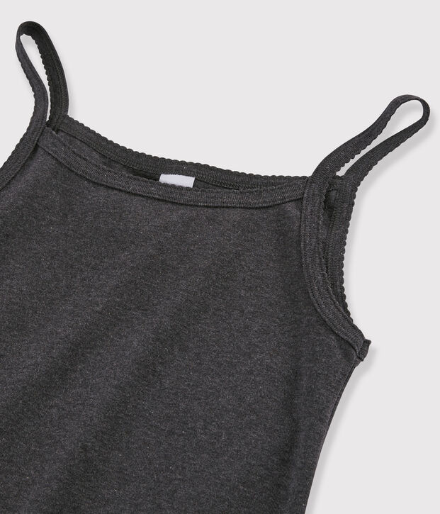 Canottiera con spalline iconica in cotone Donna grigio
