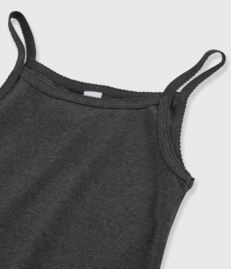 Canottiera con spalline iconica in cotone Donna grigio