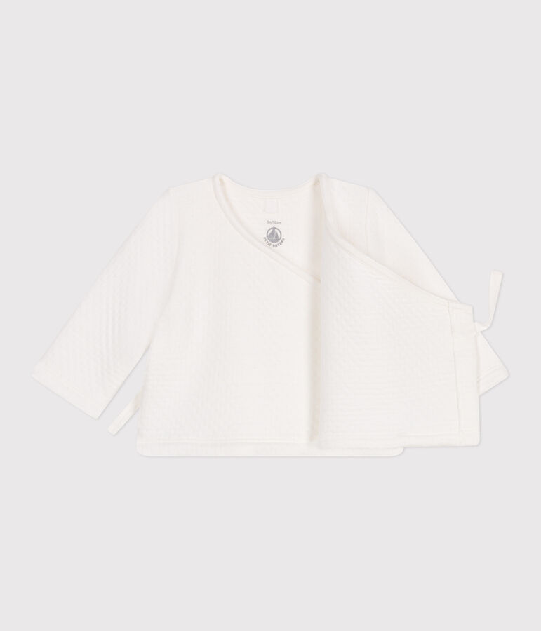 Scaldacuore beb&egrave; in tubique trapuntato e cotone bianco