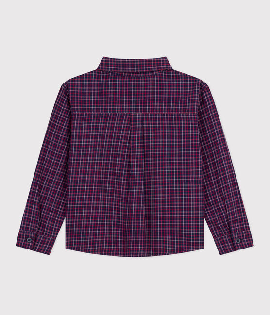 Camicia in flanella a quadri bambino blu SMOKING/bianco MULTICO