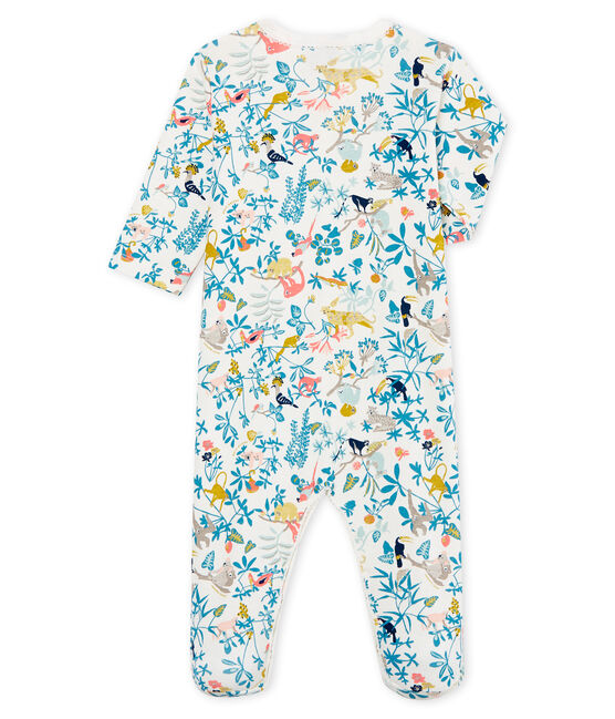Tutina pigiama bambina a costine bianco MARSHMALLOW/bianco MULTICO