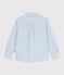 Camicia a maniche lunghe in cotone a righe bambino blu FLO/ MARSHMALLOW