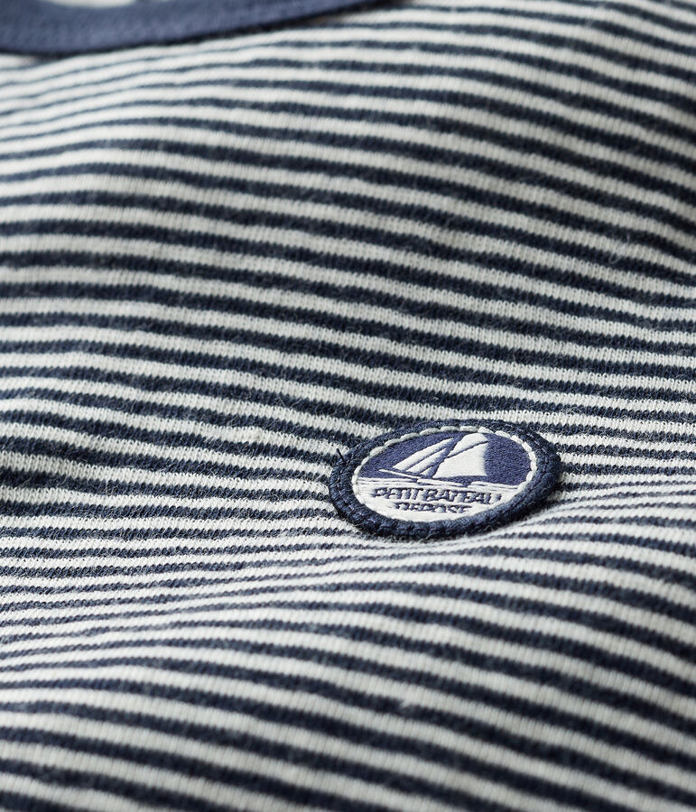 T-shirt in tubique beb&egrave; maschio blu/bianco