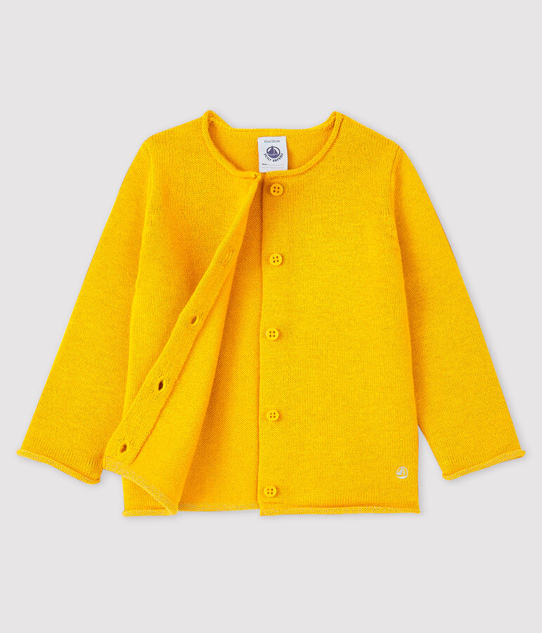 Cardigan a maniche lunghe beb&egrave; femmina giallo