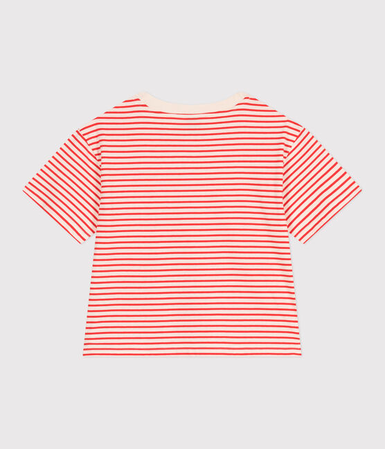 T-shirt Le Boxy in cotone a righe donna rosso AVALANCHE/ SPICY