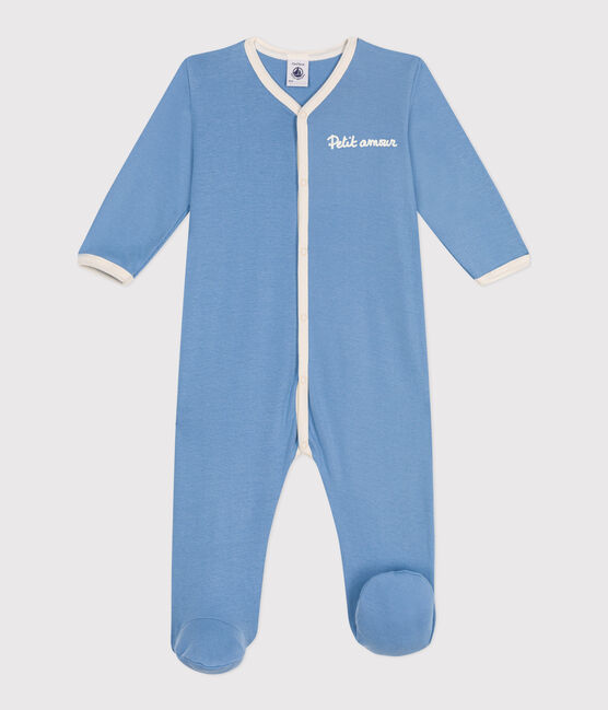 Pigiama in cotone tinta unita neonato blu ALASKA