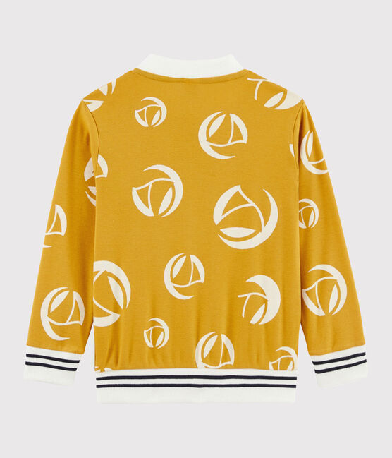 Felpa con cerniera bambino giallo BOUDOR/bianco MARSHMALLOW