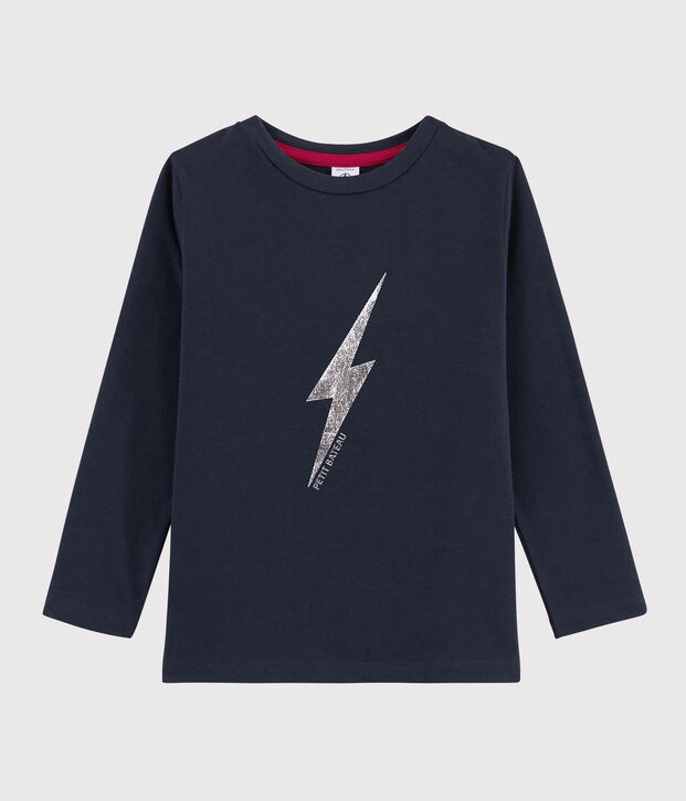 T-shirt serigrafata bambino blu