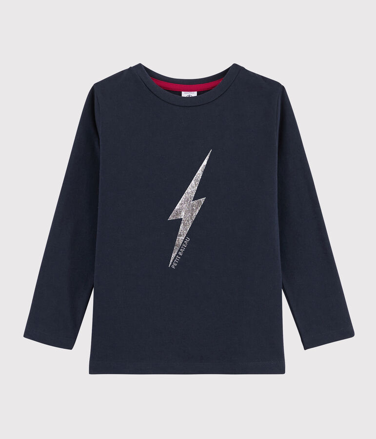 T-shirt serigrafata bambino blu